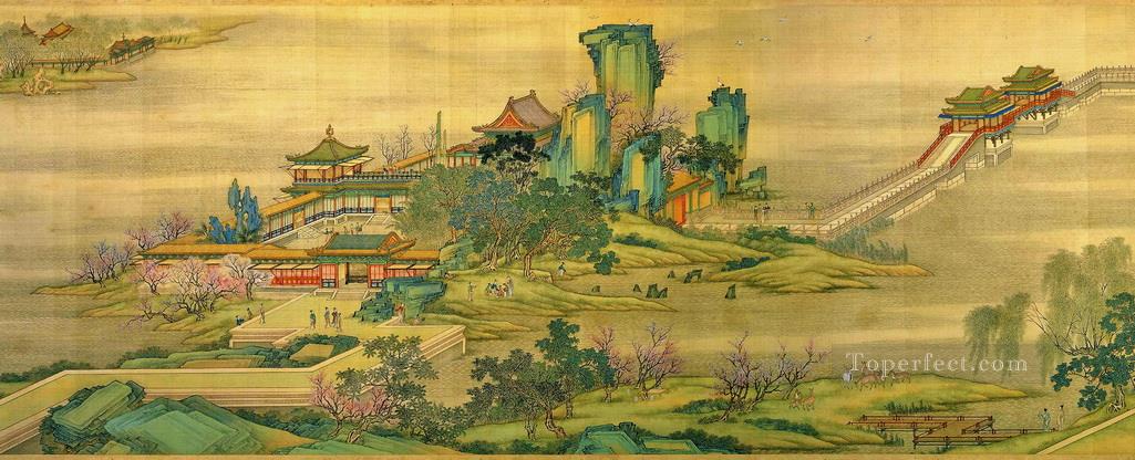 Zhang zeduan Qingming Riverside Seene part 2 antique Chinese Oil Paintings